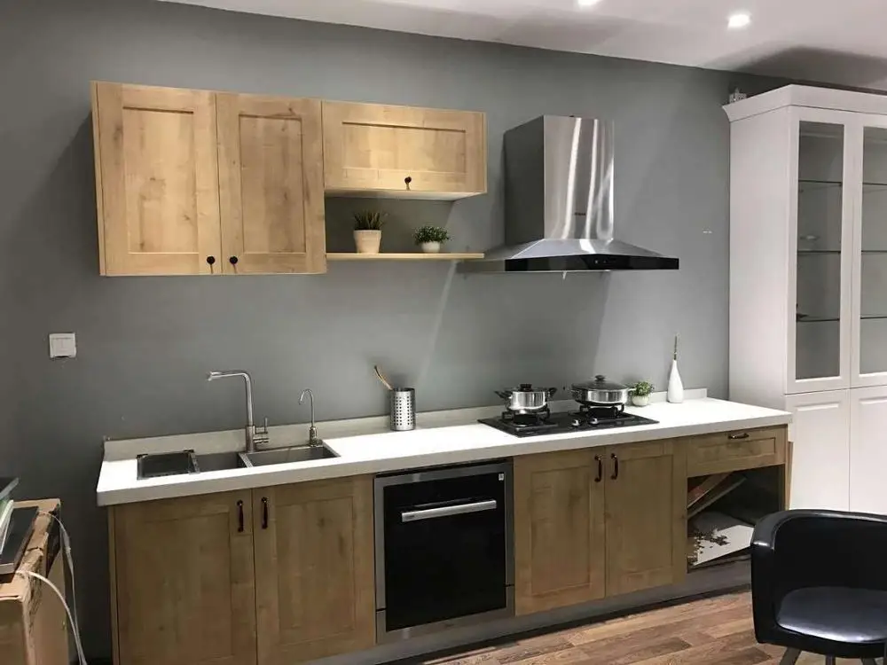 Latest styles kitchen cabinet furniture China Manufacture Modern Design Wooden Kitchen Cabinet Blum Hardware