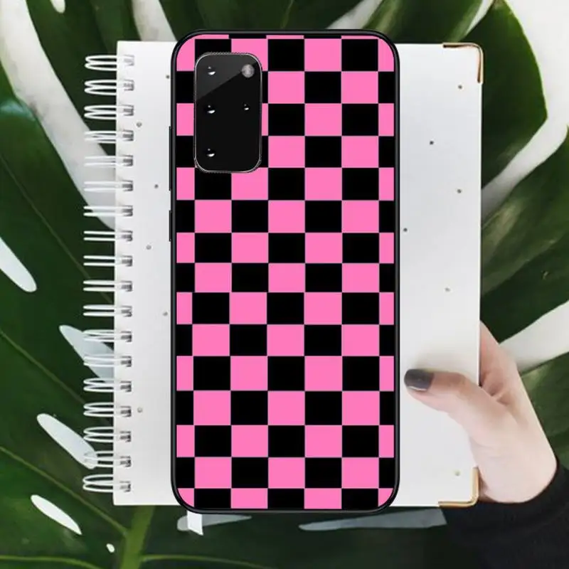 

Checkered geometry pattern Phone Case For Samsung galaxy S 9 10 20 A 10 21 30 31 40 50 51 71 s note 20 j 4 2018 plus