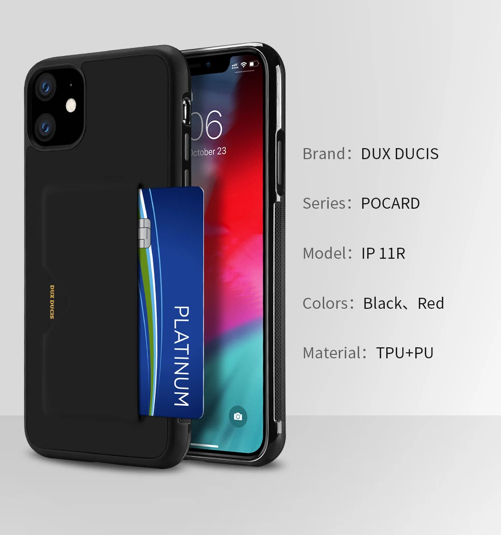 PU кожаный чехол для карты для iPhone 11 Чехол Слот для кредитных карт задняя крышка для iPhone 11 чехол 6,1 дюймов противоударные Чехлы для телефона