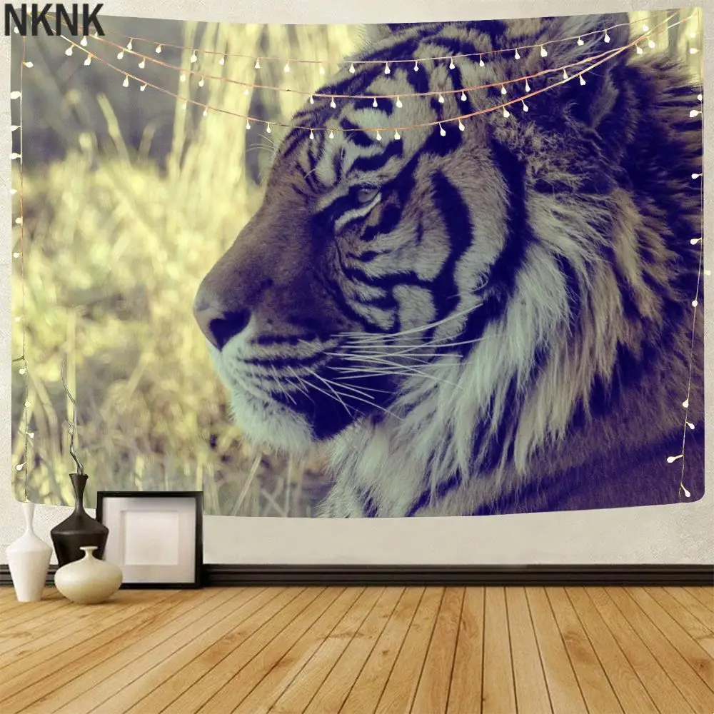 

NKNK Tiger Tapestry Animal Tapestries Plant Tenture Mandala Cool Home Tapestrys Wall Hanging Mandala Witchcraft Printed