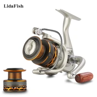 double spool 5 21 spinning fishing reel wooden handshake121bb with spare spool leftright interchangeable fishing coil