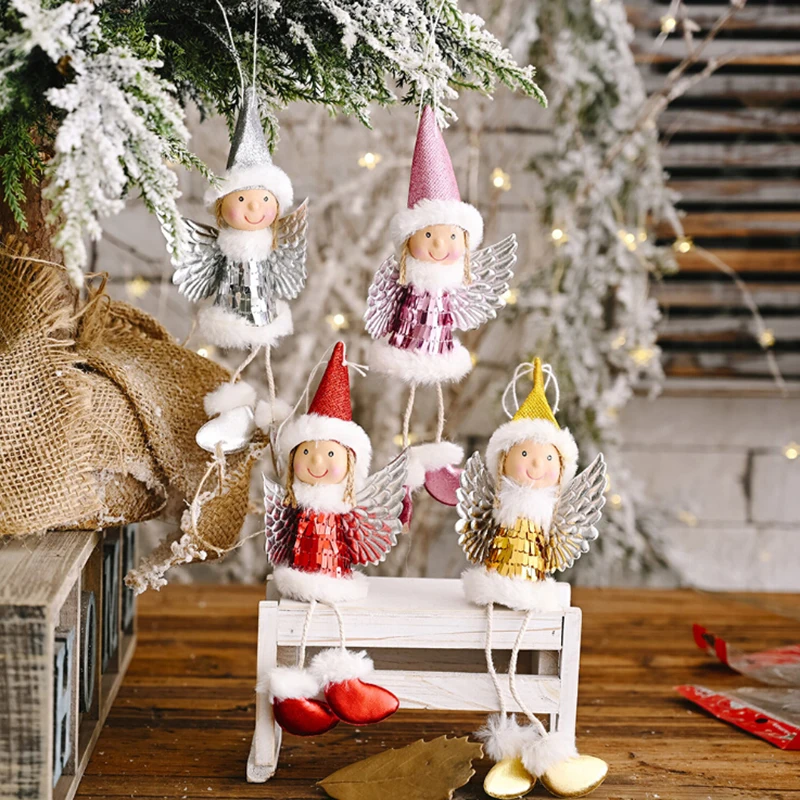 

Cute Plush Christmas Angel Doll Merry Christmas Decorations for Home Xmas Elf Christmas Tree Decoration Ornament
