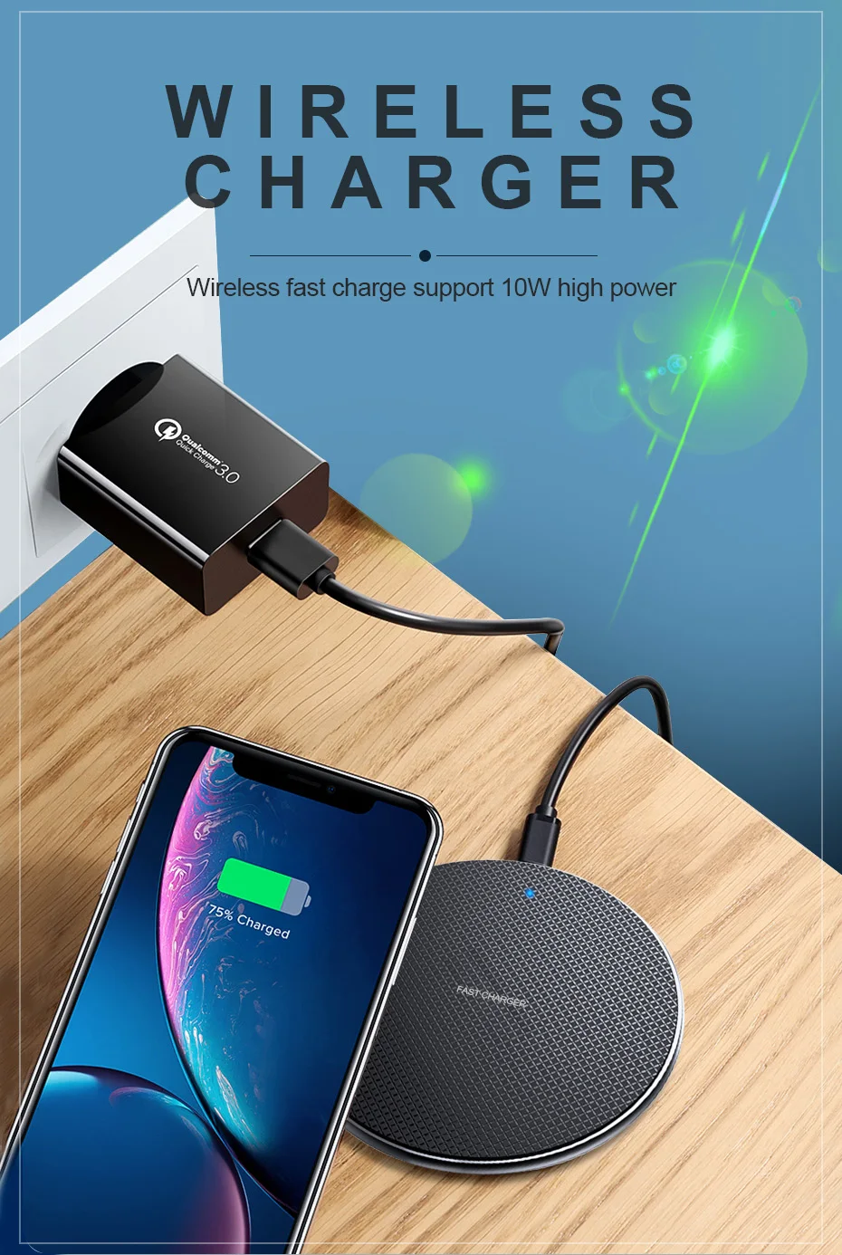 10 Вт Быстрое беспроводное зарядное устройство для samsung Galaxy S10 S9 S8 Note 9 USB Qi зарядное устройство для iPhone 11 XS XR X 8 huawei P30 Pro Xiaomi
