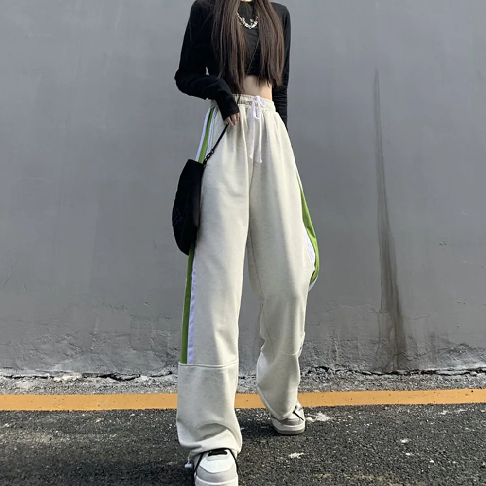 

Casual High Street Hip-hop Trousers Women's Spring And Autumn Thin Section Harajuku Style Sports Loose Straight Wide Leg Pants