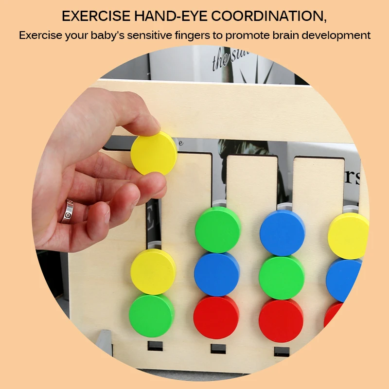 Деревянная игрушка Монтессори подходящая игра обучающая для детей с цветными