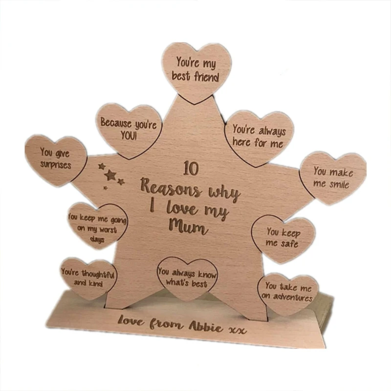 

Handmade Wooden Mothers day Decorations 10 Reasons Why I Love My Mum Sign Women Ladies Wife Anniversary Gift