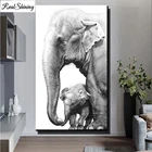 Алмазная живопись с большим слоном для мамы и ребенка, 3d Алмазная вышивка ручной работы, полностью квадратная круглая Алмазная вышивка с дикими животными, вышивка крестиком T259