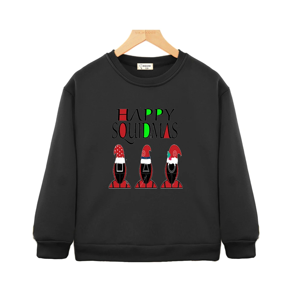 

Red Xmas Cloth Squid Game Pullover Kids Clothes Girls Sweatshirts for Children Casual Baby Boy New Year Party Christmas Clothing