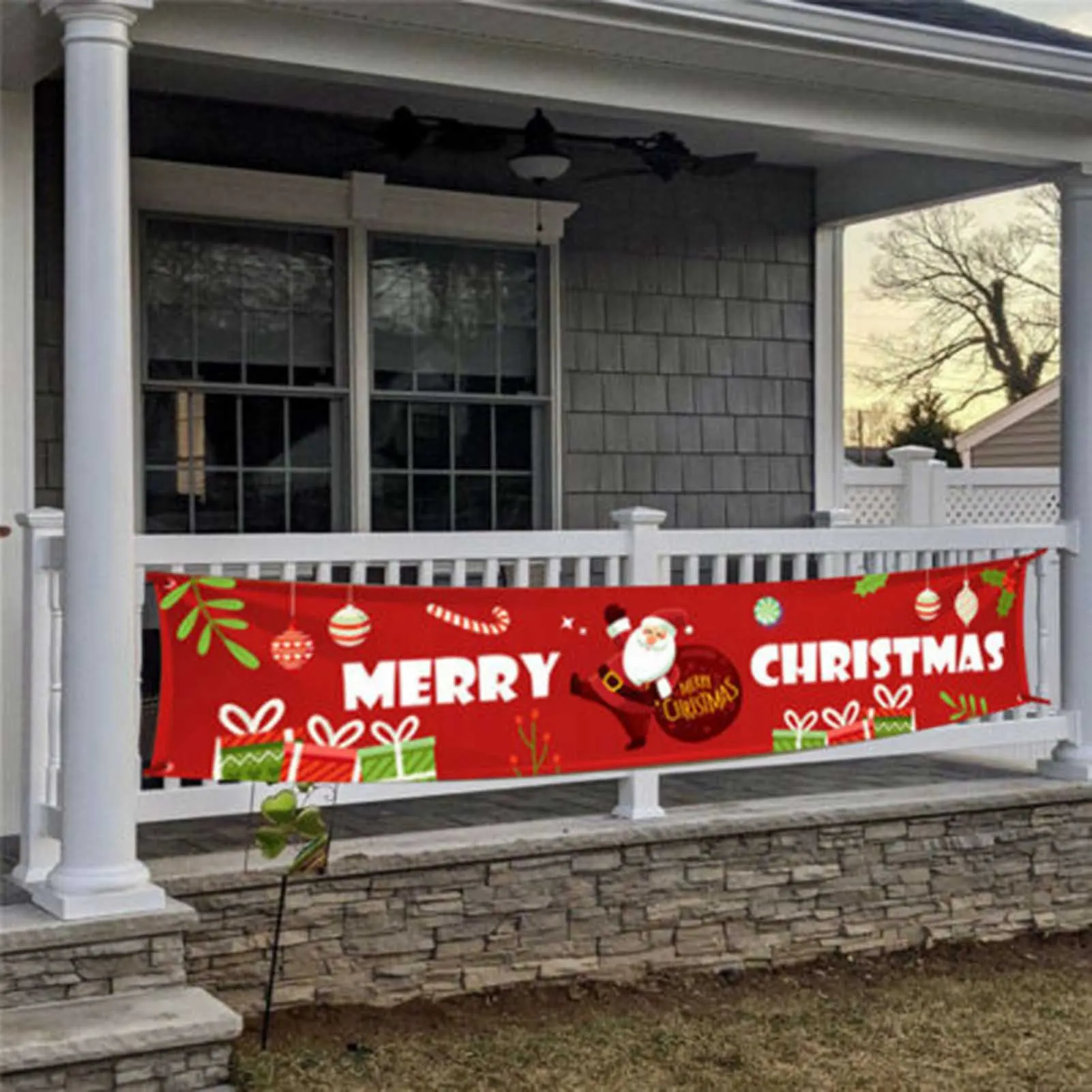 

Рождественский наружный баннер с Санта-Клаусом, рождественские украшения, домашний Рождественский Декор «сделай сам»