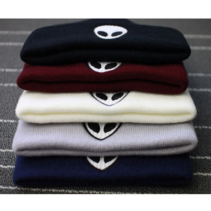 Лидер продаж шапка с вышивкой инопланетянина зимние мужские и женские шапки