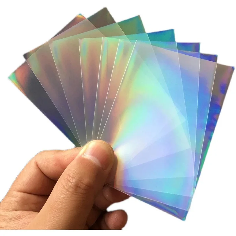 100Pcs Tarot Rainbow Foil Transparent Laser Clear Sleeves Korea Idol Photo Holographic Protector Trading Cards Shield Cover | Спорт и