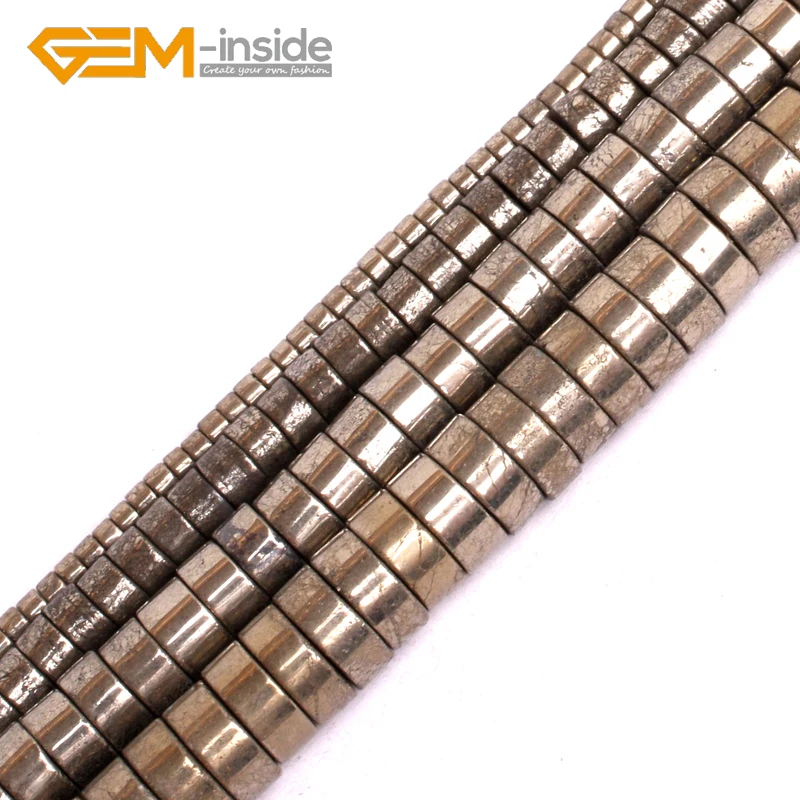 Natural Grey Pyrite Gem stone Heishi Rondelle Shape Faceted Spacer Loose Beads For Jewelry Making Strand 15