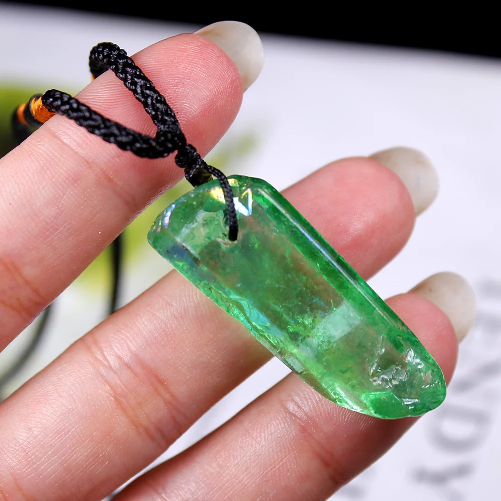 Природное Гальваническое зеленое хрустальное ожерелье AP 1 шт. для изготовления