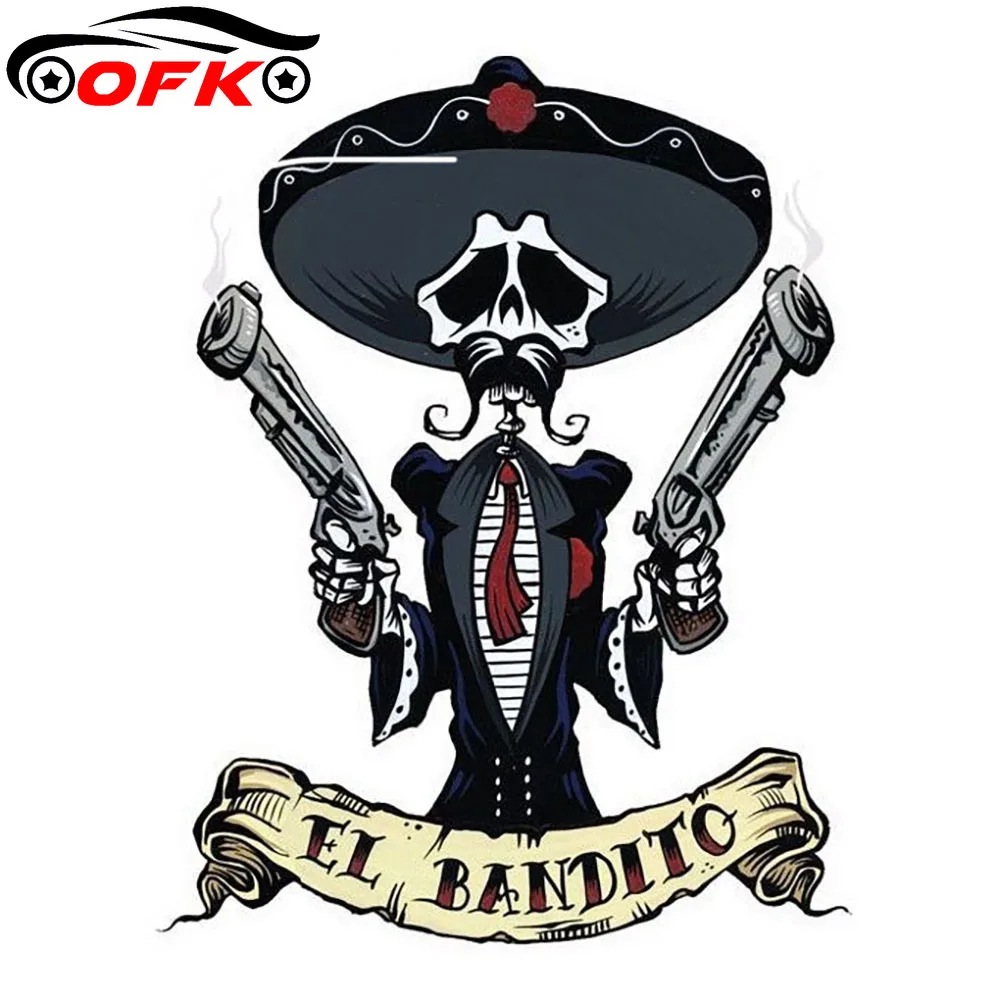 

Car Accessories EL BANDITO Skull Sticker Style Decal PVC 10CM*12.7CM