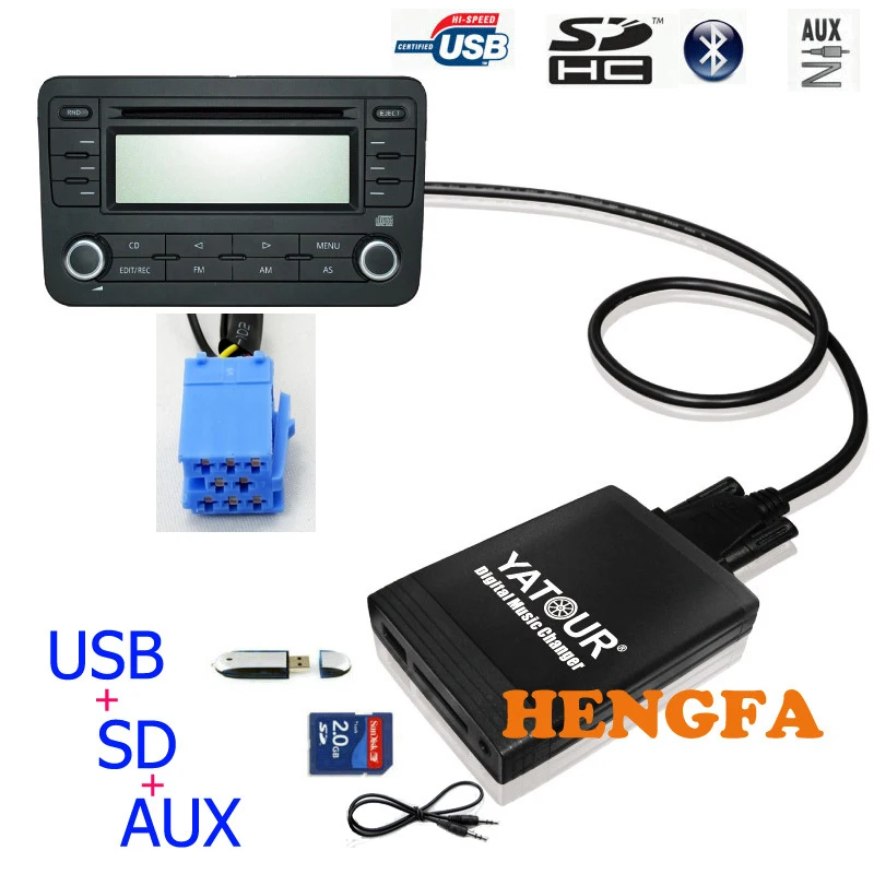Автомобильный цифровой музыкальный переходник Yatour USB MP3 AUX адаптер для RD3 Peugeot Citroen