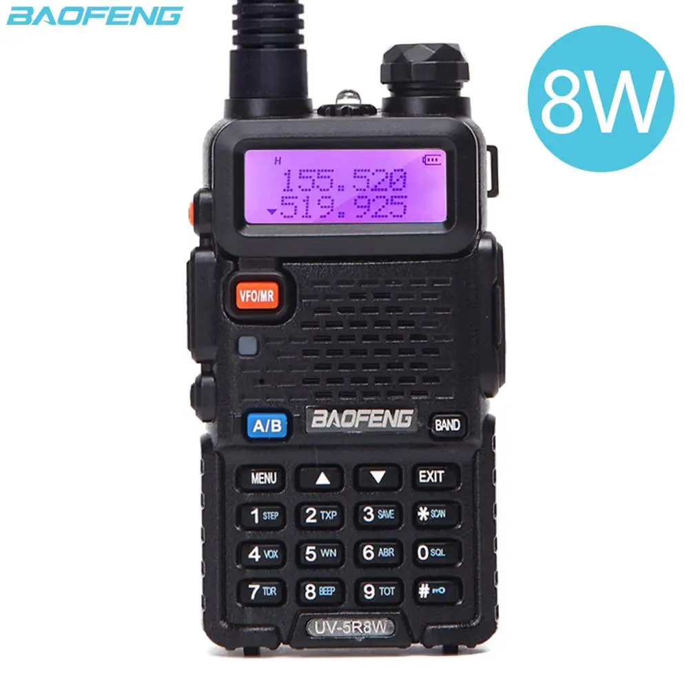 BaoFeng UV 5R 8 Вт двухстороннее радио настоящий 10 км 128CH двухдиапазонный УКВ (136 174 МГц)