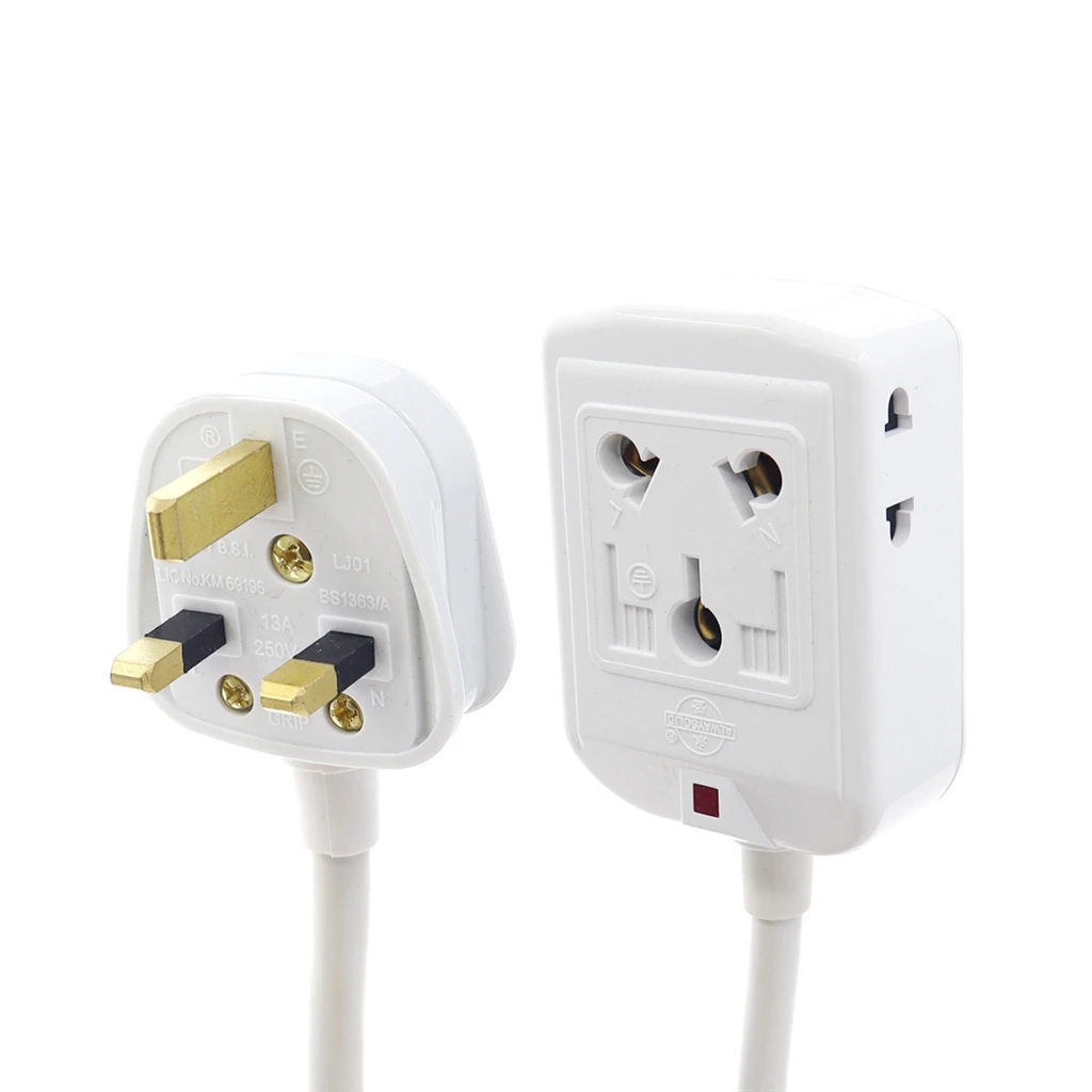 Extension Power Cable Au Eu Uk Plug To Large South African Socket Conversion