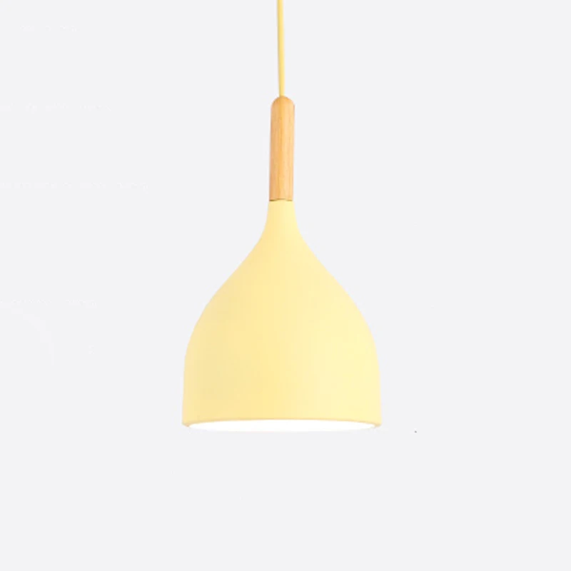 B style yellow Разноцветный подвесной светильник с блеском, деревянный подвесной светильник для ресторана, кухонный светильник, современный E27 светодиодный подвесной светильник - Цвет корпуса: B style yellow