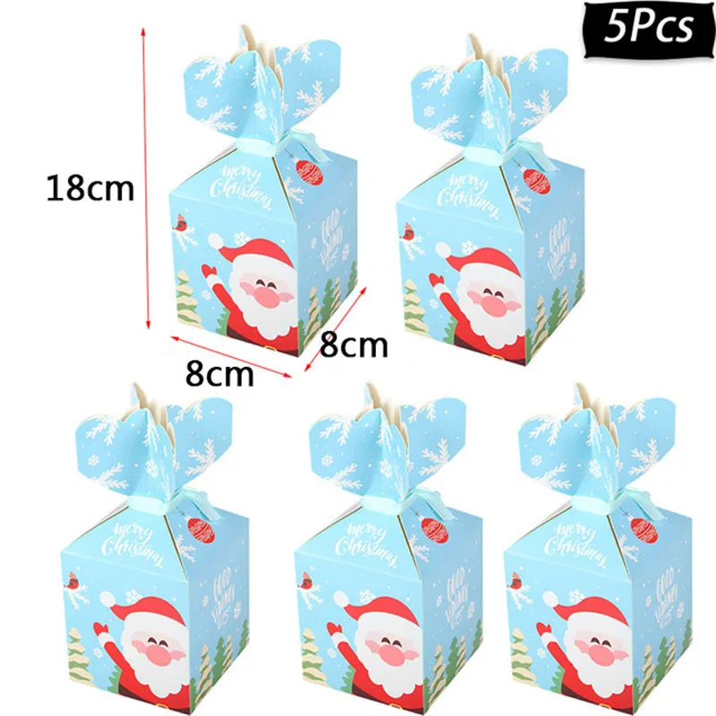 Рождественская Подарочная коробка Санта Клаус Рождественская елка украшения шар новогодний Navidad рождественские кухонные украшения для дома Kerst Noel - Цвет: 5pcs candy box D
