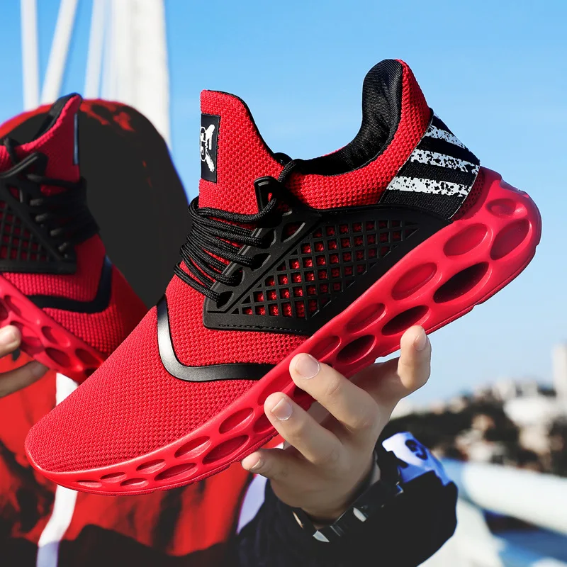 

2019 Summer New Style Outdoor Jogging Of Mesh Breathable Non-slip Shock Absorbing Belt Men's Casual Shoes Sports Running Shoes