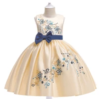 childrens dress bow plum blossom embroidery girls birthday dress one full year dress skirt