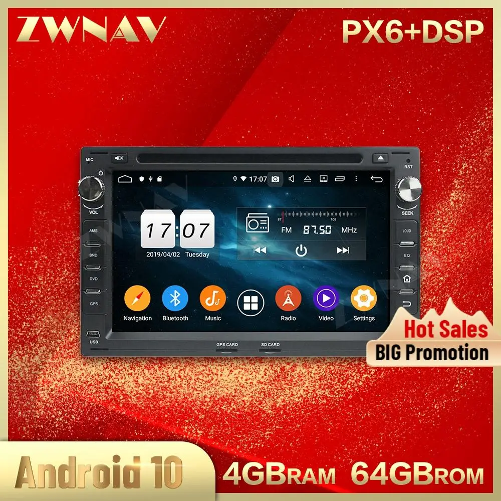 2 din Android 10 0 экран Автомобильный мультимедийный плеер для Volkswagen VW Passat 1999 + Видео