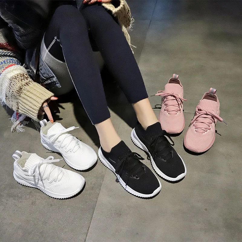 

2021 Spring and Summer New Style Breathable Fly Woven Athletic Shoes Korean-style Versatile WOMEN'S Shoes Women Sneakers