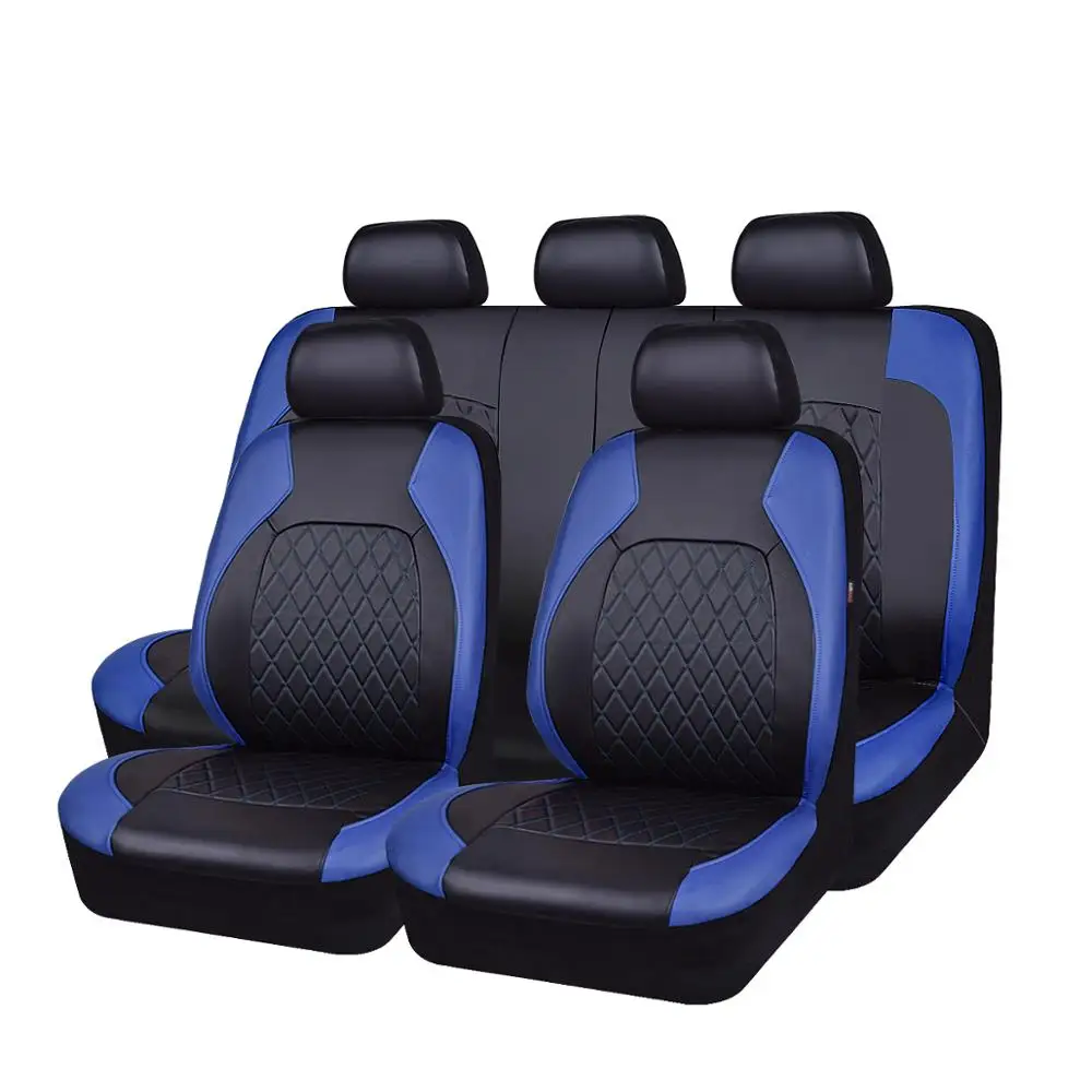 Автомобильный чехол на сиденье Car seat cover lock pu leather blue green red black set fit for Lada Kalina Granta Ford Focus 2 Renault Logan On