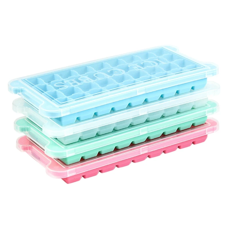 

Norbi Ice Cube Trays Ice Making Mold with Removable Lids Easy To Release Silicone And Elastic Ice Trays 2021 NEW