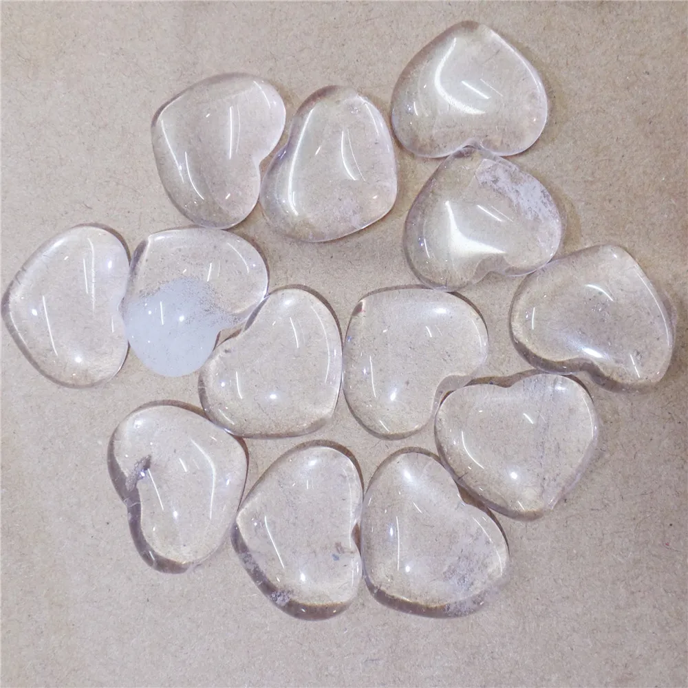 

100Pcs 18x15x6mm White Cherry Quartz Love Heart Cab Cabochon For DIY Jewelry Making Necklace Accessories Boutique Gift