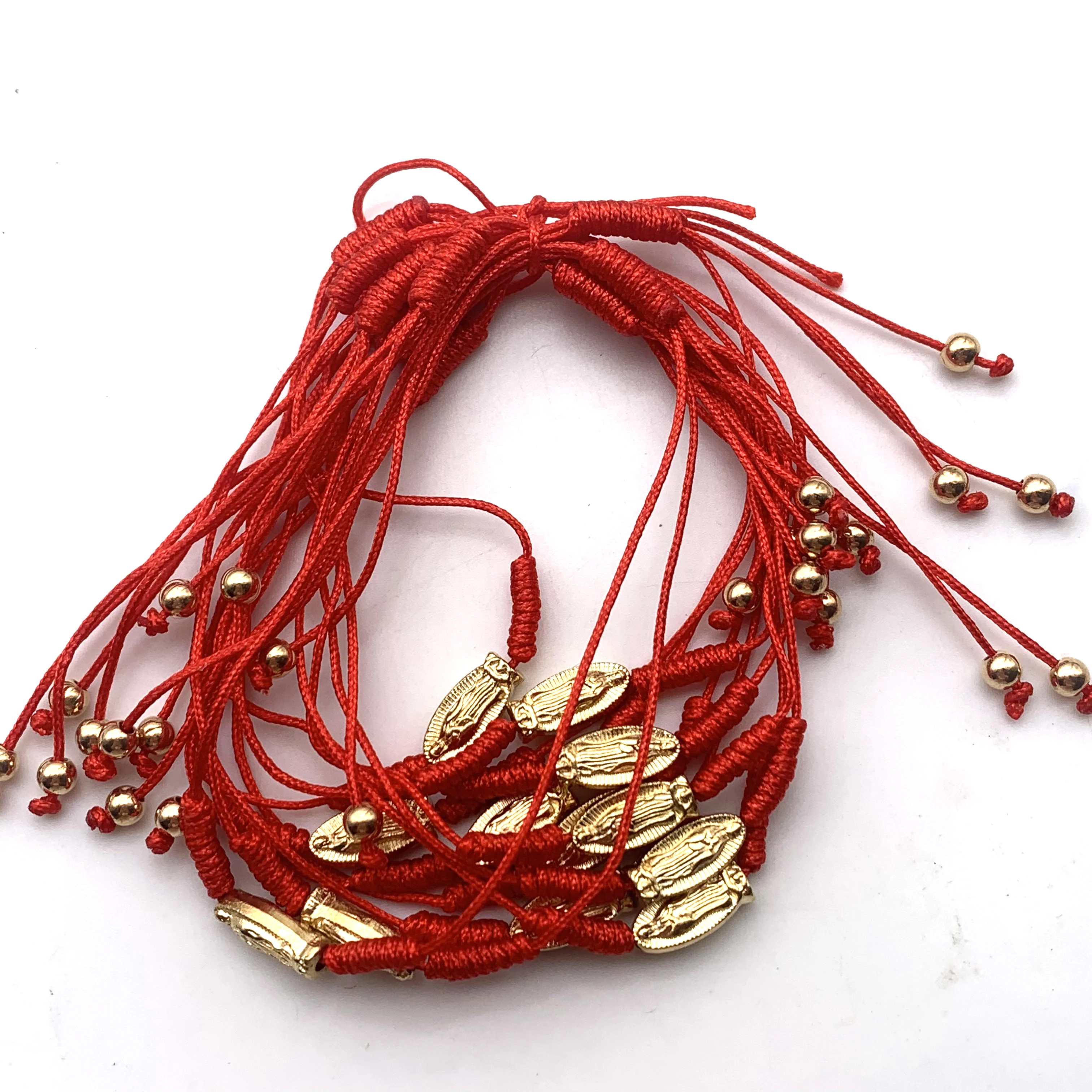 

12 pieces Hand-woven Hot-selling Golden Virgin Mary/San Judas Bracelet Fashion Gift Bracelet For Friends Lovers And Family