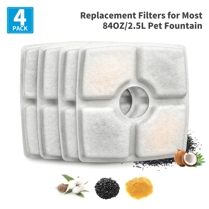 

12Pcs Cat water Fountain Activated Carbon Replacement Filter for 1.6L Automatic Pet Cat Water Fountain Dog Water Dispenser
