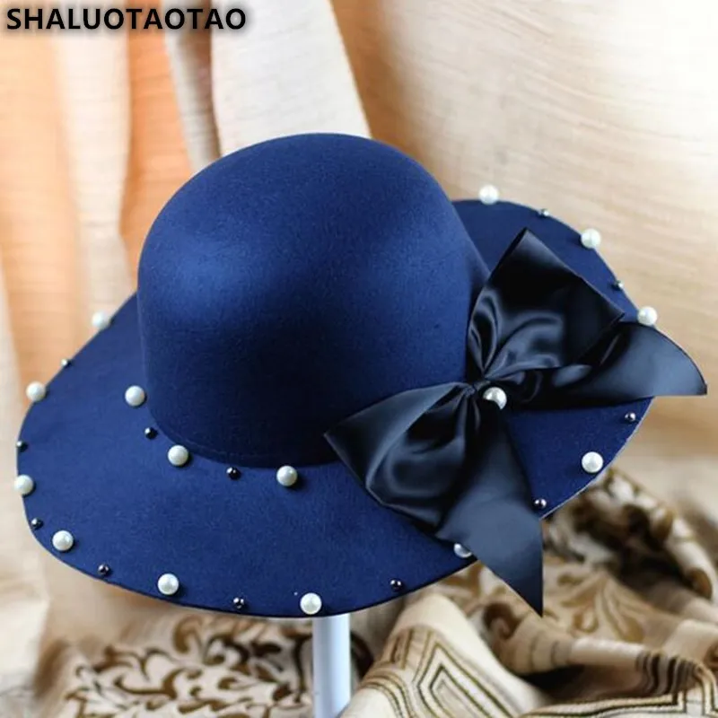 Женская шапка SHALUOTAOTAO осенне зимняя модная шляпа с бантом женские Брендовые