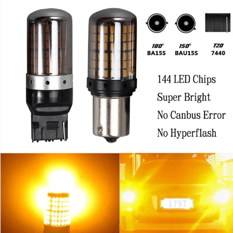 2 шт. 1156 Ba15s T20 LED P21W W21W PY21W светодиодные лампы Canbus без гипервспышки автомобильные