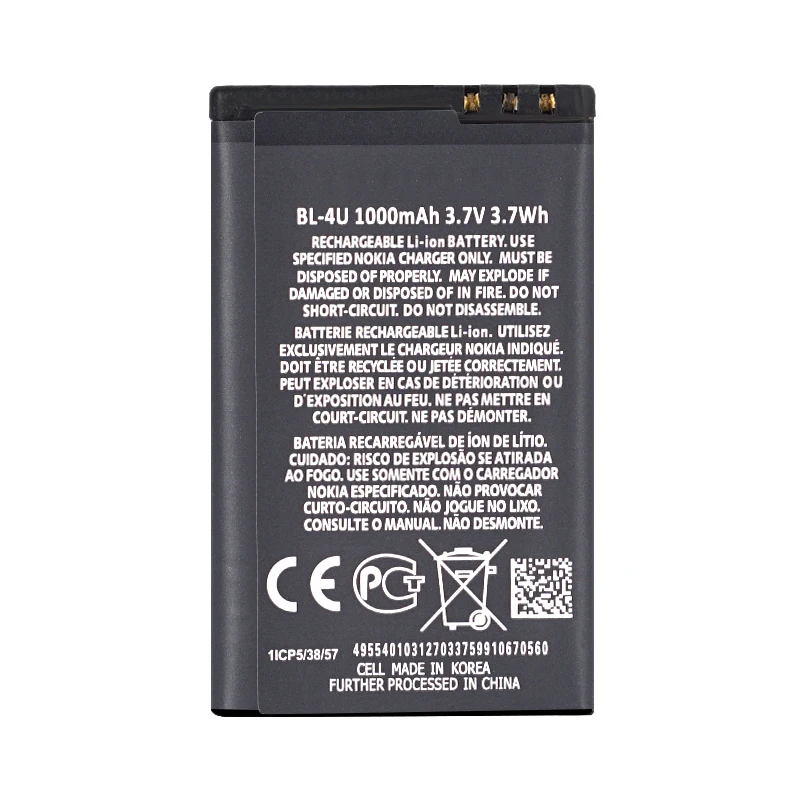 BL-4U BL 4U телефон Батарея для Nokia 206 515 5250 5330 XpressMusic 5730 C5-03 E66 Asha 300 500 8800 арте E75