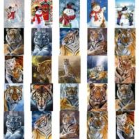 underwater tiger cross stitch kit people 18ct 14ct 11ct count canvas stitches embroidery diy handmade needlework