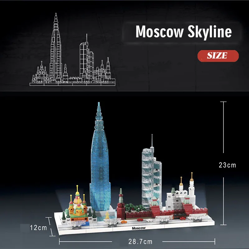 701 шт Мини Русская архитектура в Москву Skyline Блок Набор DIY город Landmark Moc создатель
