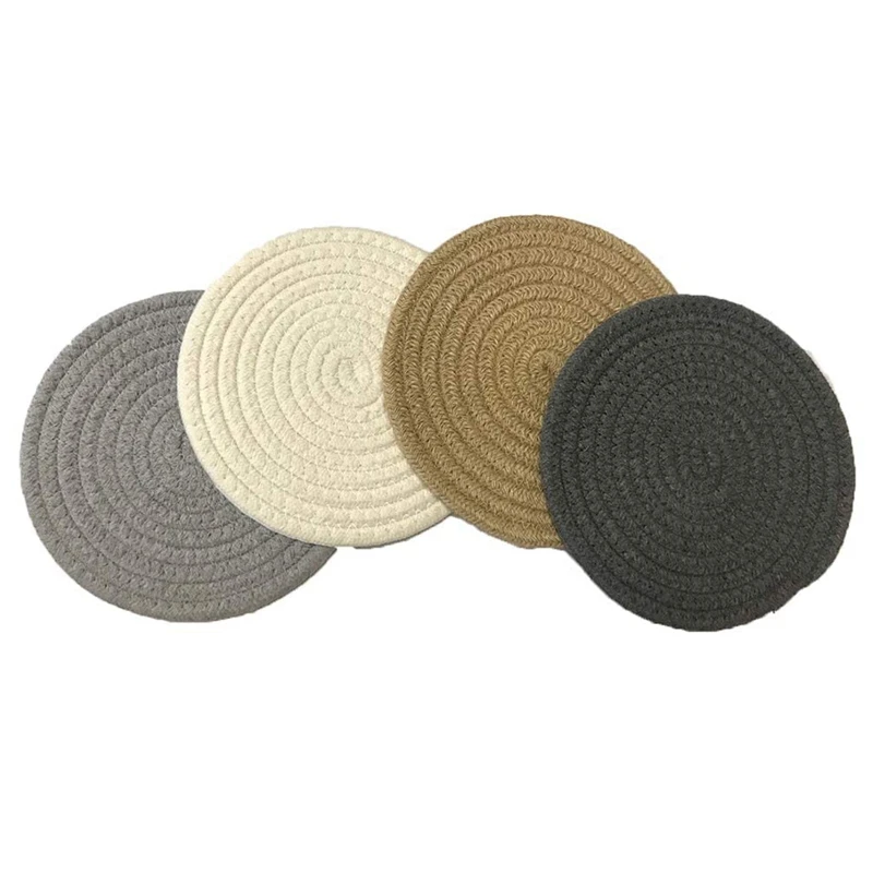 

Подставки для кастрюль, подставки для горячих кастрюль, хлопковые тканые подставки, круглые подставки, термостойкий Коврик для чашки, подст...