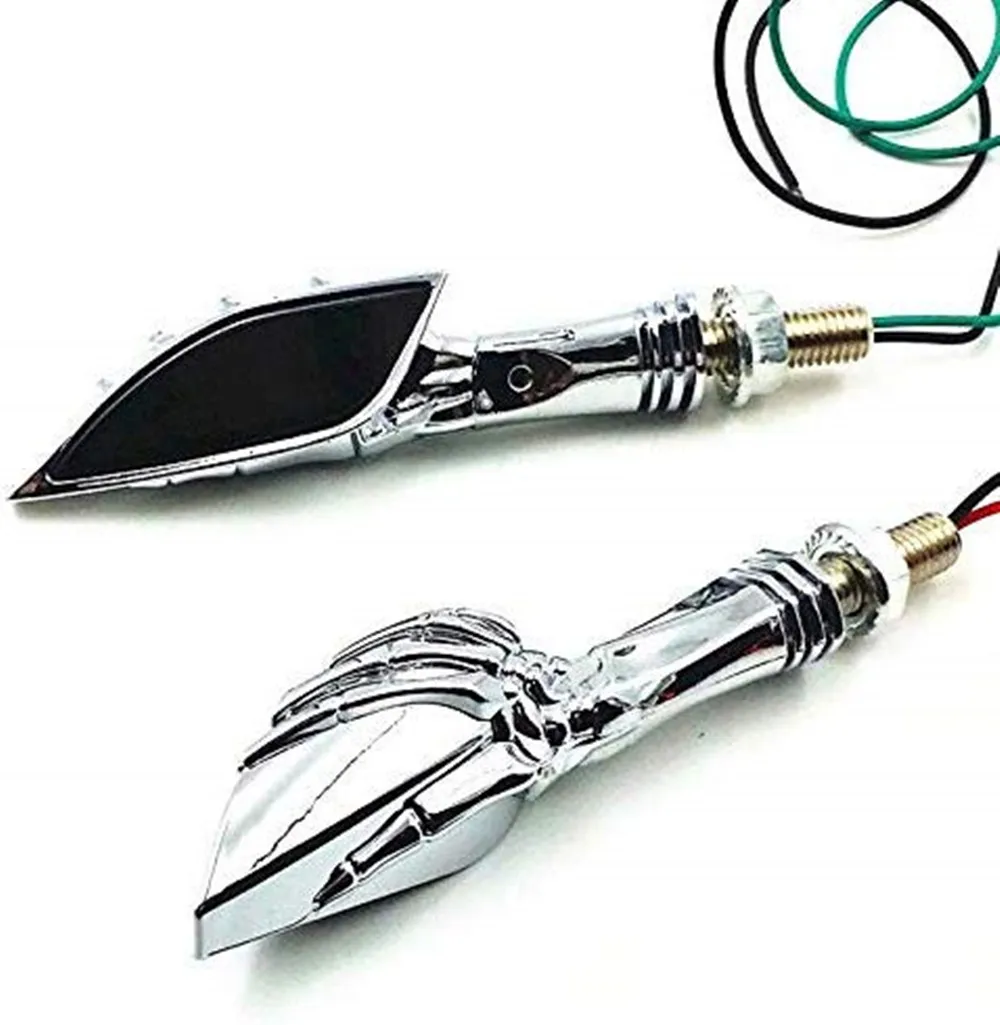 Светодиодный индикатор поворота для мотоцикла 2x лампа с черепом Honda Yamaha Harley Electra