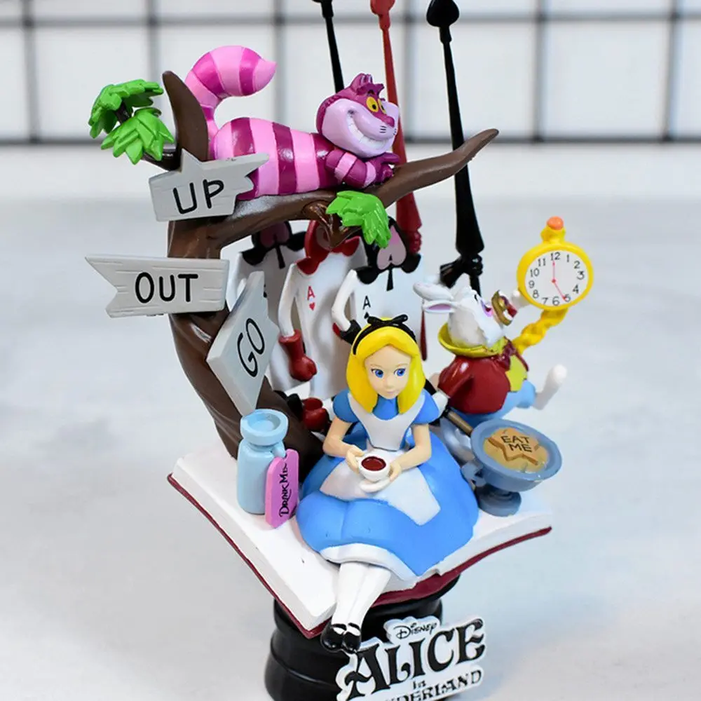 Princess Alice In Wonderland Cheshire Cat Rabbit Action Figure Anime Decoration PVC Collection Figurine Toy Model Wedding Gifts