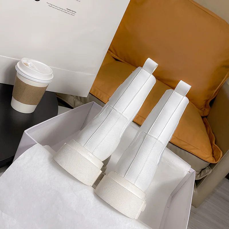 Высокого качества в стиле пэчворк женские мотоциклетные ботинки на толстой