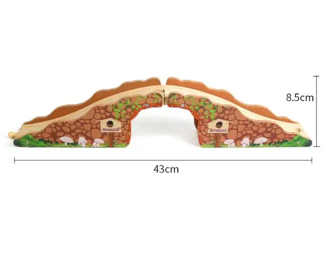 Clear 15 Styles Wooden Train Track Railway Bridge Accessories Variety Train With Compatible Kids Assembly Toys Tunnel Cross Bridge - Цвет: Clear