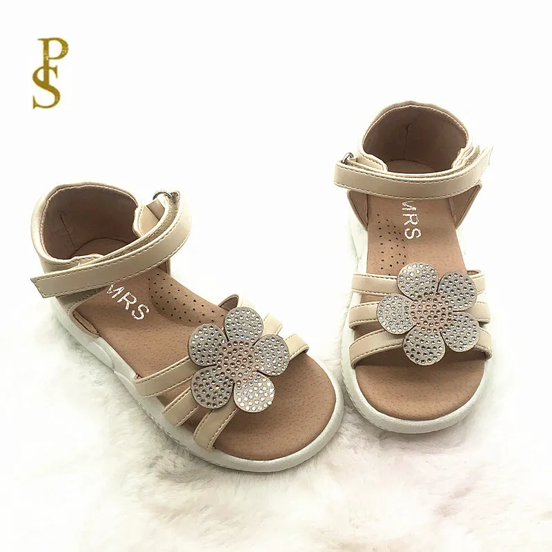 Обувь для девочек с милыми цветами Детские сандалии Сандалии из искусственной