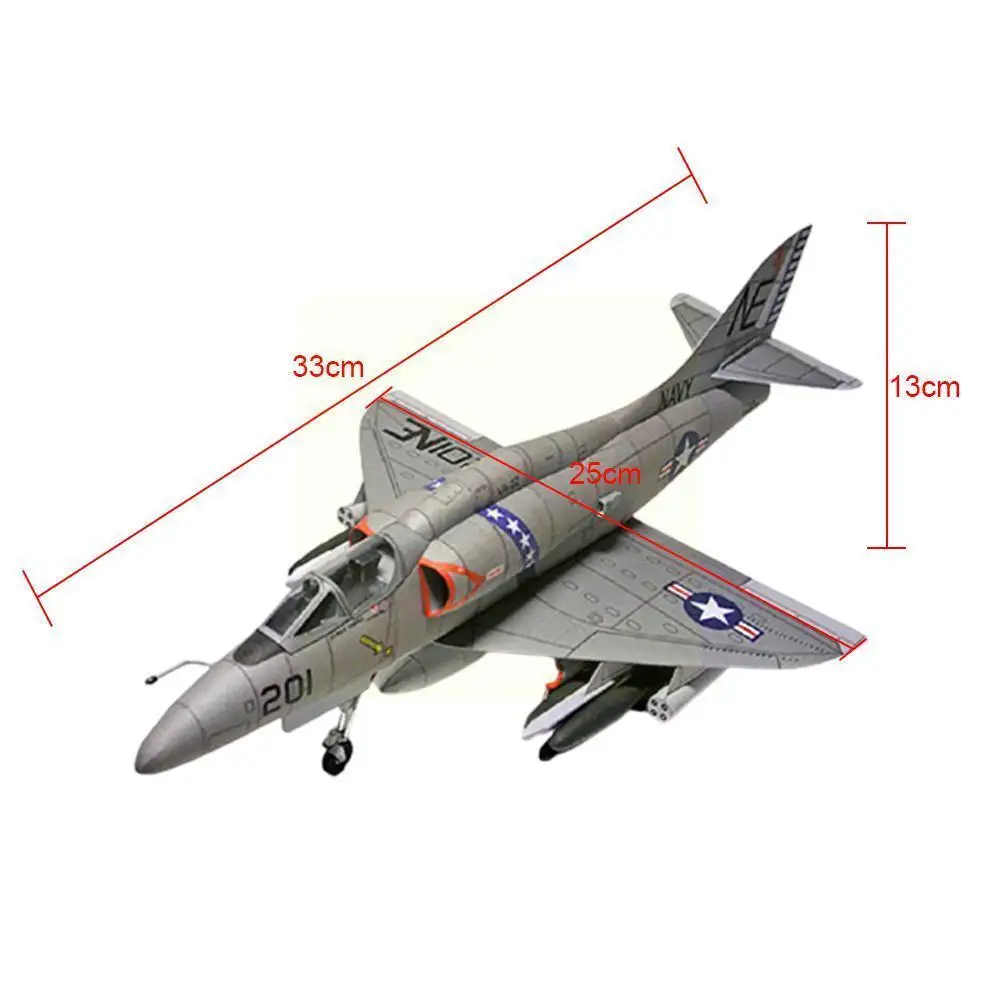 Американская модель искусственного самолета Skyhawk DIY 1:33 Модель бумажного атака E4I8