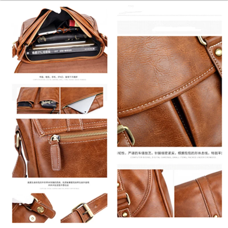 Портфель SCIONE мужской из искусственной кожи однотонный саквояж на плечо