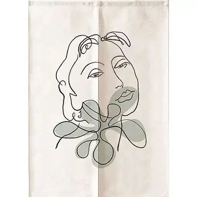 Простая Современная тканевая дверная занавеска с геометрическими линиями