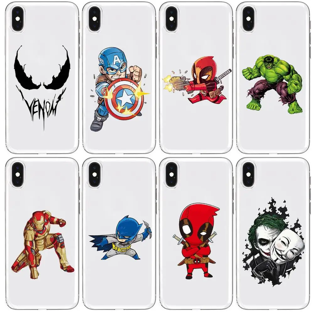 

Comic superhero Transparent Phone Case For XiaoMi Redmi Note 10 9S 8 7 6 5 A Pro T Y1 Anime Cover Silicone Pre funda