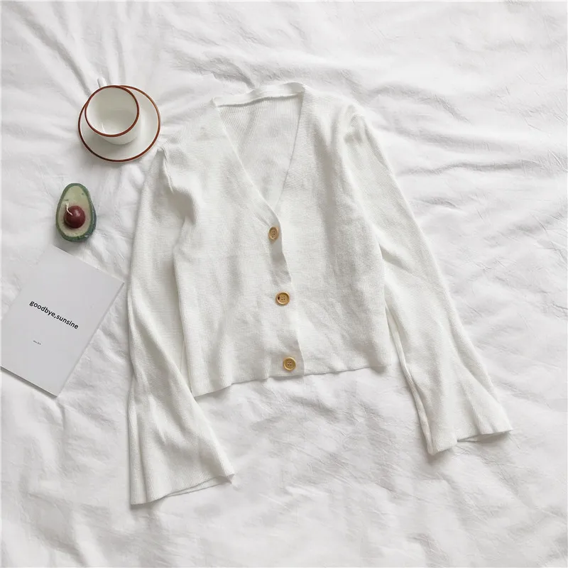 Женский вязаный кардиган модный шикарный короткий новый тонкий уличный топ с