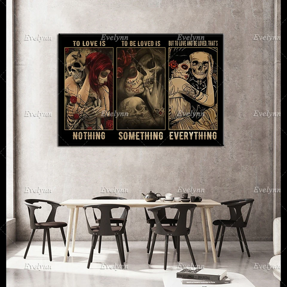 Плакат с изображением сахарного черепа для влюбленных-это что-то впечатляющее на