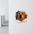 Настенная Наклейка в виде животных, кошки, собаки, украшение для ванной комнаты в туалете, настенные наклейки, художественная наклейка, Постер в виде холодильника с животными